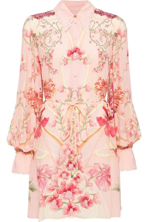 Camilla Floral-print shift shirtdress