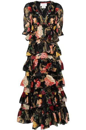 Camilla Ruffled floral-print dress