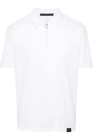 LOW BRAND Zip-up piqué polo shirt