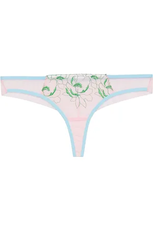 Dora Larsen Floral-embroidered low-rise thong