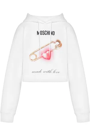Moschino Heart-print cotton hoodie