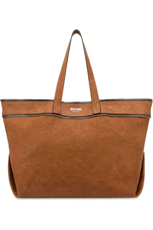 Moschino Decorative-zips leather tote bag