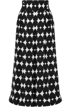 Moschino Geometric-print cropped trousers