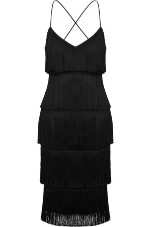 Moschino Fringe-detail open-back dress