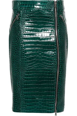 LAQUAN SMITH Crocodile-effect midi skirt