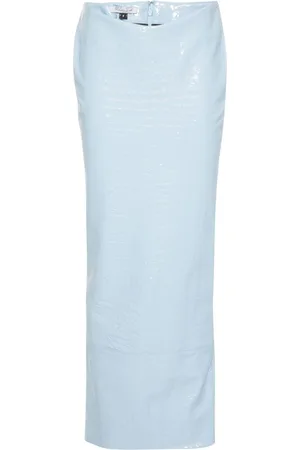 LAQUAN SMITH Crocodile-effect maxi skirt