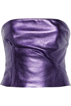 LAQUAN SMITH Bustier-style leather top