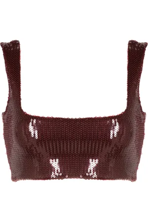 GALVAN Beating Heart sequinned cropped top