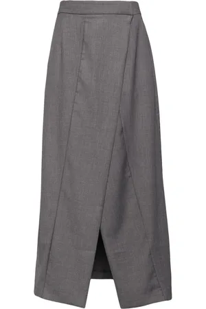 B+AB Front slit midi A-line skirt
