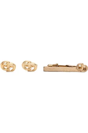 Dior 1990s CD logo cufflinks and tie clip set