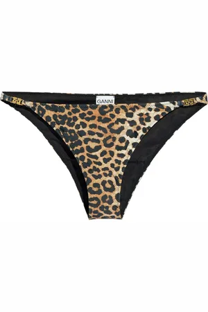 Ganni Leopard-print bikini bottoms