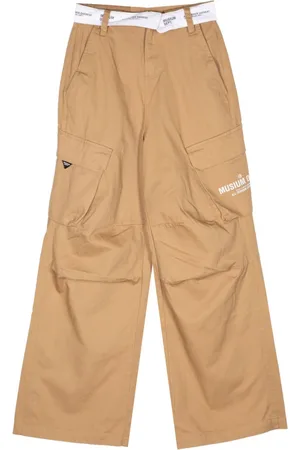 Musium Div. Belted logo straight trousers