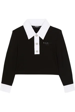 Balmain Contrasting-collar polo sweatshirt