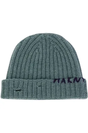 Marni Logo-embroidered ribbed-knit beanie
