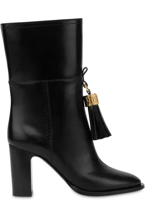 Moschino Tassel-charm leather ankle boots