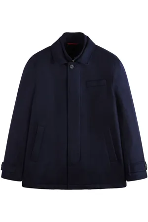 FAY Logo-patch virgin wool coat