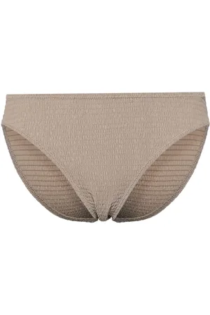 Totême Mid-rise smocked bikini bottoms