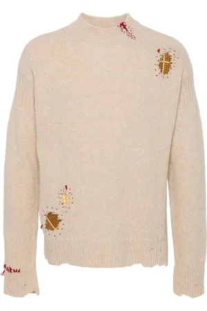 Marni Shetland ripped-detail jumper