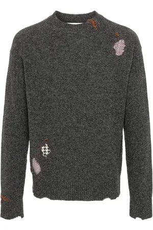 Marni Shetland ripped-detail jumper