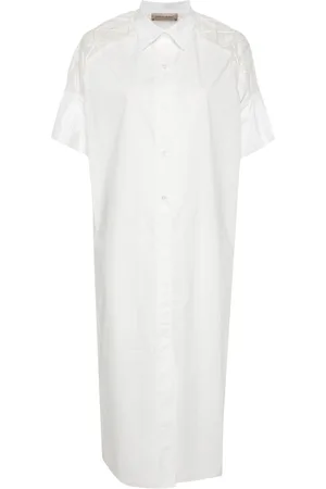 GENTRYPORTOFINO Sheer-panelled shirt maxi dress