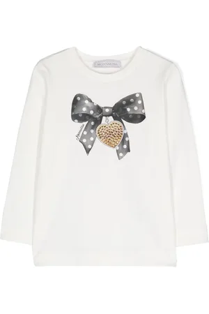 MONNALISA Bow-print long-sleeve T-shirt