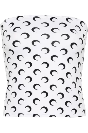 Marine Serre Crescent Moon-print tube top