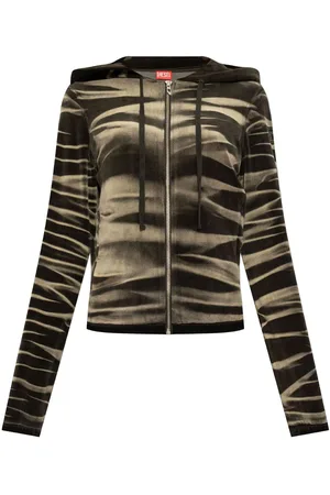 Diesel Faded-effect zip-up hood