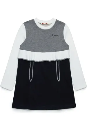 Marni Long-sleeved patchwork cotton dress