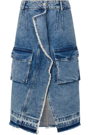 Moschino Asymmetric cargo denim skirt