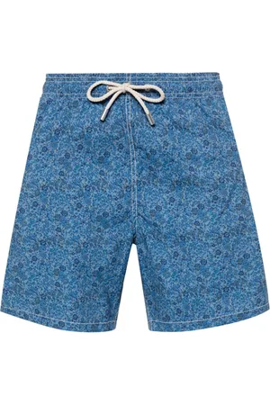 MC2 SAINT BARTH Logo-patch floral-print swim shorts