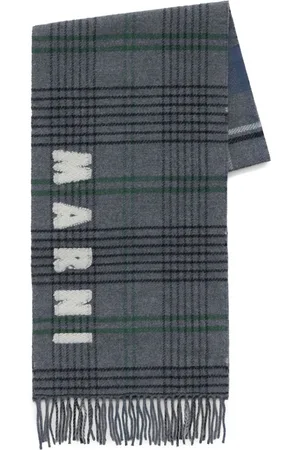 Marni Intarsia-knit logo scarf