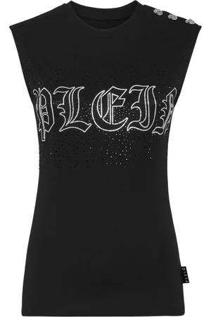 Philipp Plein Crystal-embellished cotton tank top