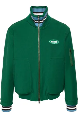 Moschino Logo-appliqué bomber jacket