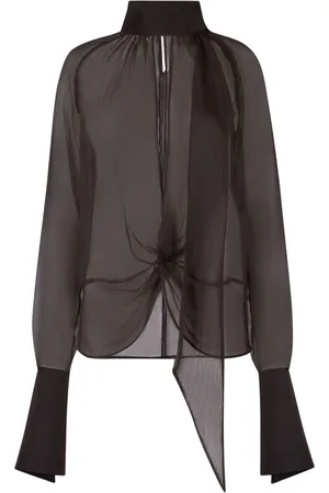 Nina Ricci Pussy-bow sheer blouse