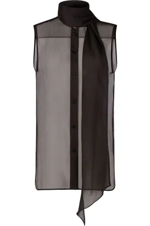 Nina Ricci Pussy-bow sleeveless shirt