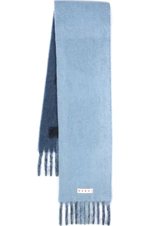 Marni Intarsia-logo fringed scarf