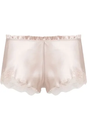CARINE GILSON Calais-Caudry lace-trim silk shorts