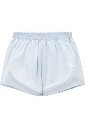 Alexander Wang Logo-embroidered striped shorts