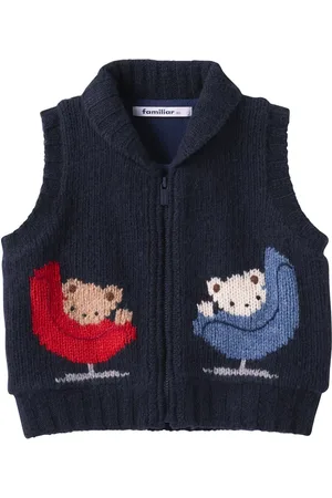 Familiar Embroidered-design wool gilet