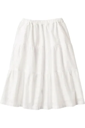 Familiar Broderie-anglaise cotton midi skirt