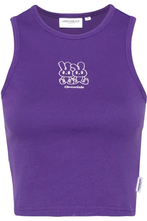 Chocoolate Graphic-print ribbed tank top