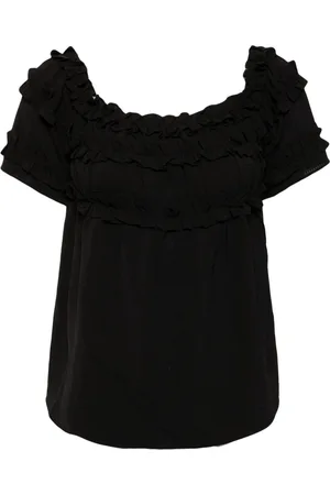 B+AB Off-shoulder ruffled blouse