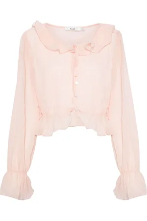 B+AB Semi-sheer crop blouse