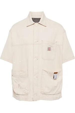 Musium Div. Paint-splatter detail denim shirt