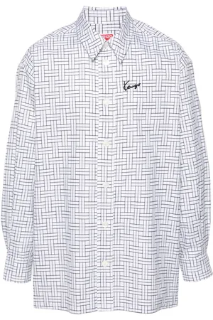 Kenzo Logo-embroidered weave shirt