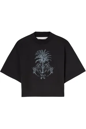 Palm Angels Palms Pencil cotton cropped top