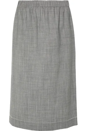 Fabiana Filippi Decorative-stitching chambray skirt