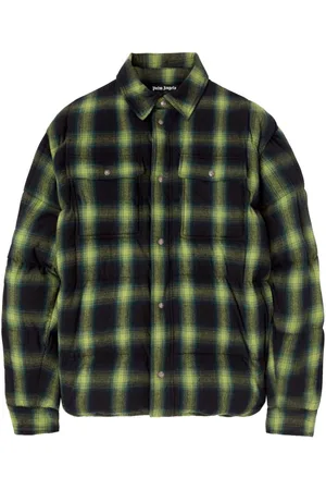 Palm Angels Check-pattern padded shirt jacket