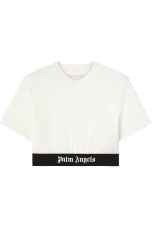 Palm Angels Logo-underband cotton crop top