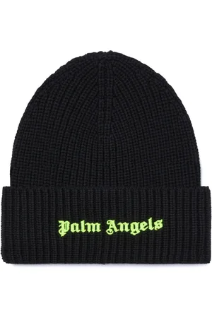 Palm Angels Logo-embroidered ribbed beanie